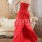 red taffeta strapless column floor length long prom dress IMG-5225