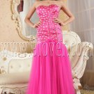 luxurious fuchsia tulle sweetheart column prom dress IMG-5246