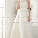 2013 vintage ivory lace a-line floor length wedding dress with peplum IMG-5440