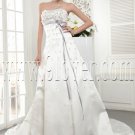 stunning white satin strapless a-line floor length wedding dress IMG-5491