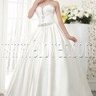 classic white satin sweetheart ball gown floor length plus size wedding dress IMG-5521