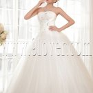 flattering strapless ball gown floor length tulle wedding dress IMG-5604