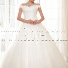 classic off the shoulder ball gown floor length wedding dress IMG-5622