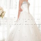 luxurious white satin sweetheart a-line floor length diamonds wedding dress IMG-5656