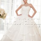 luxurious white tulle sweetheart ball gown floor length wedding dress IMG-5676