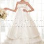 classic white tulle strapless a-line floor length wedding dress IMG-5690