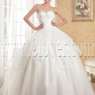 traditional strapless ball gown floor length tulle wedding dress IMG-5748