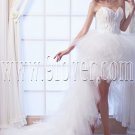 modern and chic white tulle sweetheart mini length wedding dress IMG-0035