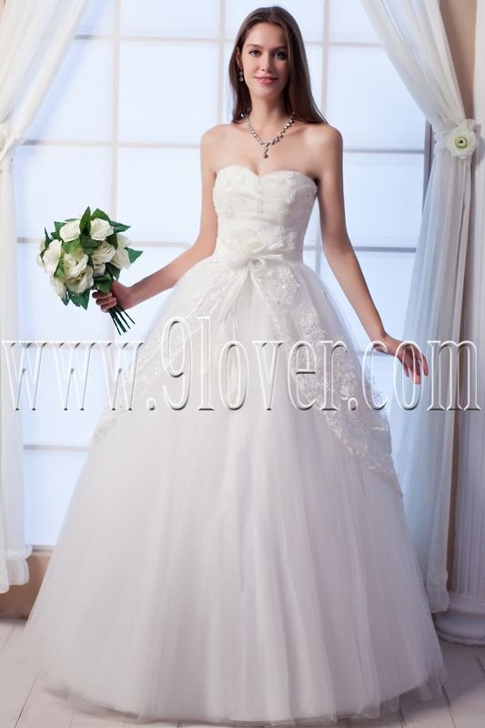 exclusive tulle sweetheart ball gown floor length wedding dress IMG-0090