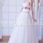 princess white tulle straps a-line floor length wedding dress IMG-8309