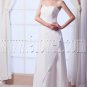 delicate chiffon strapless a-line floor length casual beach wedding dress IMG-7644