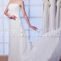 delicate chiffon strapless a-line floor length casual beach wedding dress IMG-7644