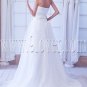 stunning white organza strapless a-line floor length wedding dress IMG-7892