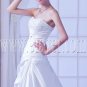modern and classic satin shallow sweetheart a-line floor length wedding dress IMG-7915