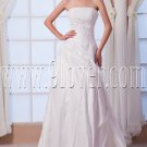 classic white satin strapless column floor length wedding dress IMG-7970