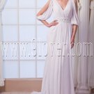 charming and elegant chiffon v-neck a-line floor length beach wedding dress IMG-7986