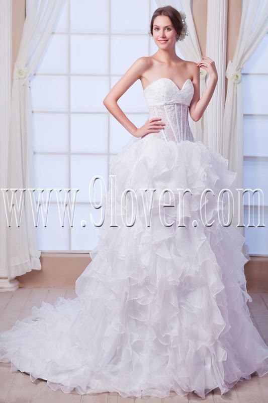 classic white organza column floor length wedding dress IMG-8002