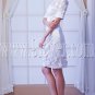 jewel neck half sleeves a-line knee length mother of the bride dress IMG-8133