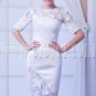 jewel neck half sleeves a-line knee length mother of the bride dress IMG-8133