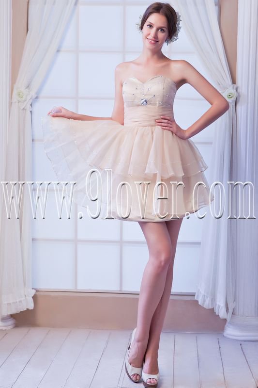 modern champagne tulle sweetheart a-line mini length cocktail dresses IMG-8168