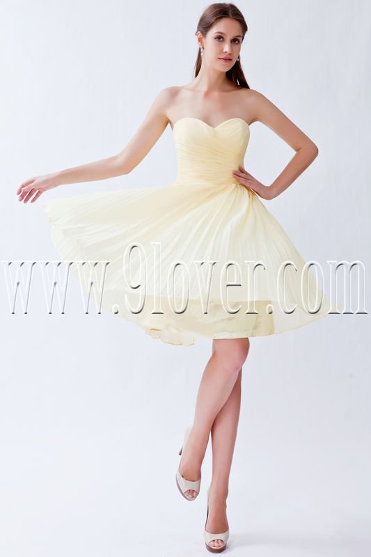 elegant daffodil chiffon sweetheart a-line mini length homecoming dress IMG-8266