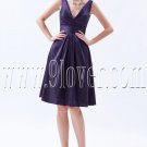 charming purple satin v-neck a-line knee length homecoming dress IMG-5823