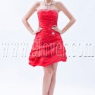 attractive red taffeta strapless a-line mini length homecoming dress IMG-8577