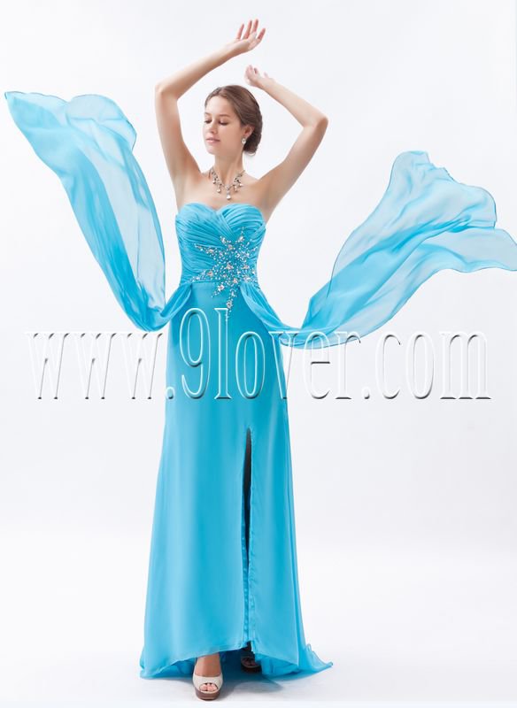 charming sky blue chiffon sweetheart column floor length formal evening dress IMG-8670