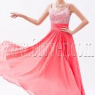 charming water melon chiffon straps a-line ankle length bridesmaid dress IMG-8709