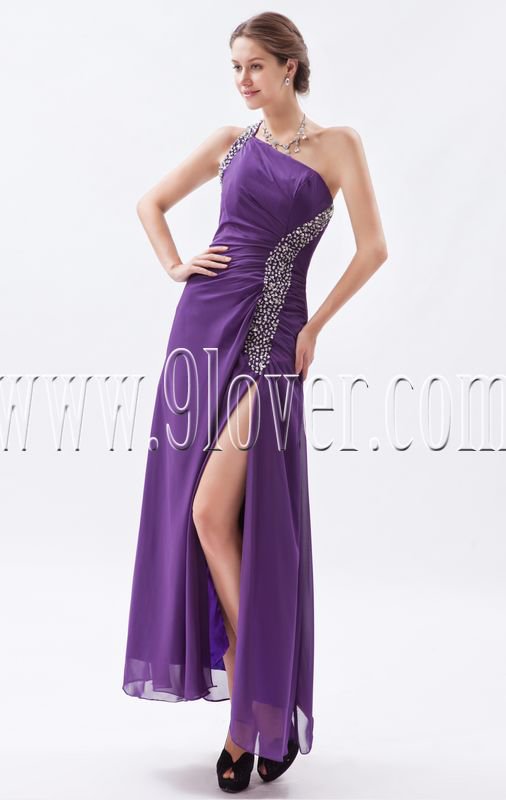 charming regency chiffon one shoulder a-line ankle length evening dress IMG-8860