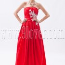 column floor length red chiffon strapless bridesmaid dress IMG-8891