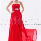 attractive red chiffon shallow sweetheart a-line floor length formal evening dress IMG-8903