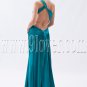 sexy turquoise satin one shoulder a-line floor length evening dress IMG-8915