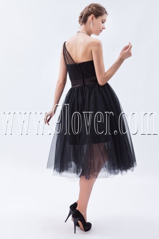 Black Ball Gown Wedding Dresses, Tulle One Shoulder main image 1