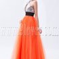 silver and orange halter neckline column floor length prom dress IMG-9077