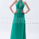 elegant hunter chiffon halter neck a-line floor length bridesmaid dress IMG-9102