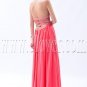 exclusive water melon chiffon halter neck a-line floor length formal evening dress IMG-9113