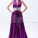 charming regency satin halter a-line floor length formal evening dress IMG-9155
