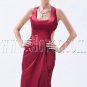 modern burgundy satin scoop neck a-line floor length prom dress IMG-9191