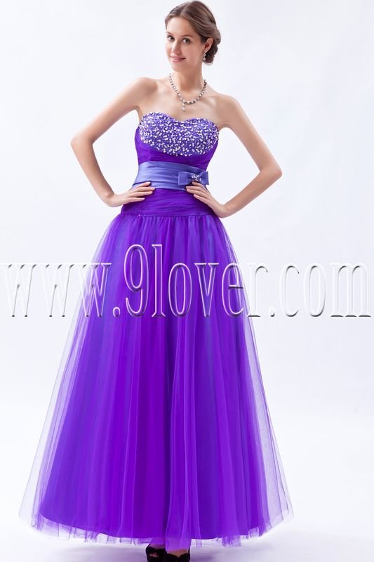 stunning regency tulle sweetheart column ankle length prom dress IMG-9215