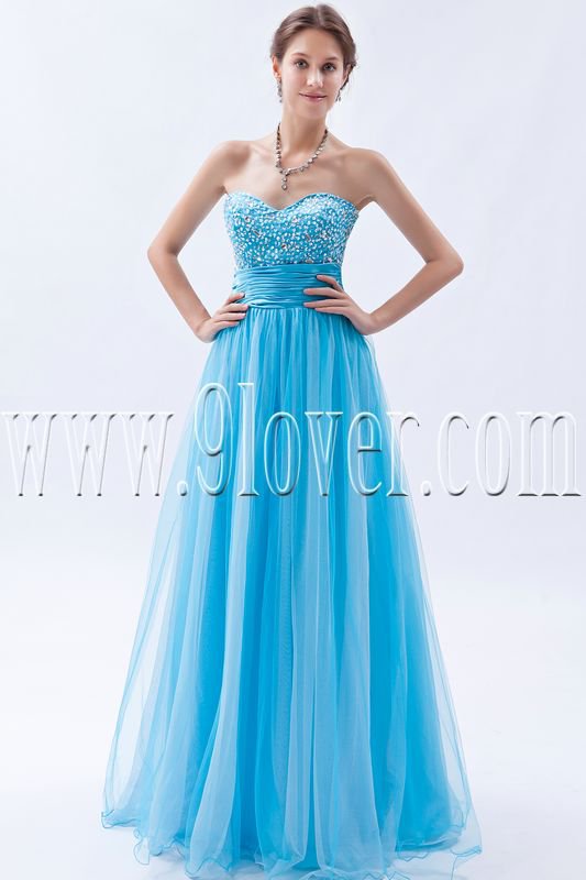 charming light sky blue tulle sweetheart column floor length prom dress IMG-9233