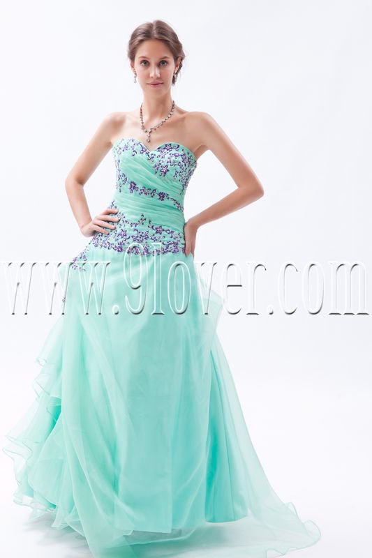 gorgeous kelly tulle sweetheart a-line floor length prom dress IMG-9294