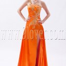 stunning orange chiffon one shoulder a-line floor length evening dress IMG-9305