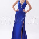 sexy deep v-neck a-line floor length royal blue satin evening dress IMG-9355
