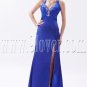 sexy deep v-neck a-line floor length royal blue satin evening dress IMG-9355