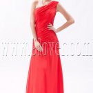charming red chiffon one shoulder a-line floor length formal evening dress IMG-9377