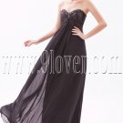 stunning black chiffon sweetheart a-line floor length formal evening dress IMG-9544