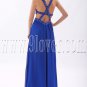attractive royal blue chiffon straps a-line floor length evening dress IMG-9592