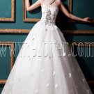 stunning white tulle sweetheart ball gown floor length wedding dress with appliques IMG-0344