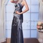modern silver satin halter neckline a-line floor length prom dress IMG-0165